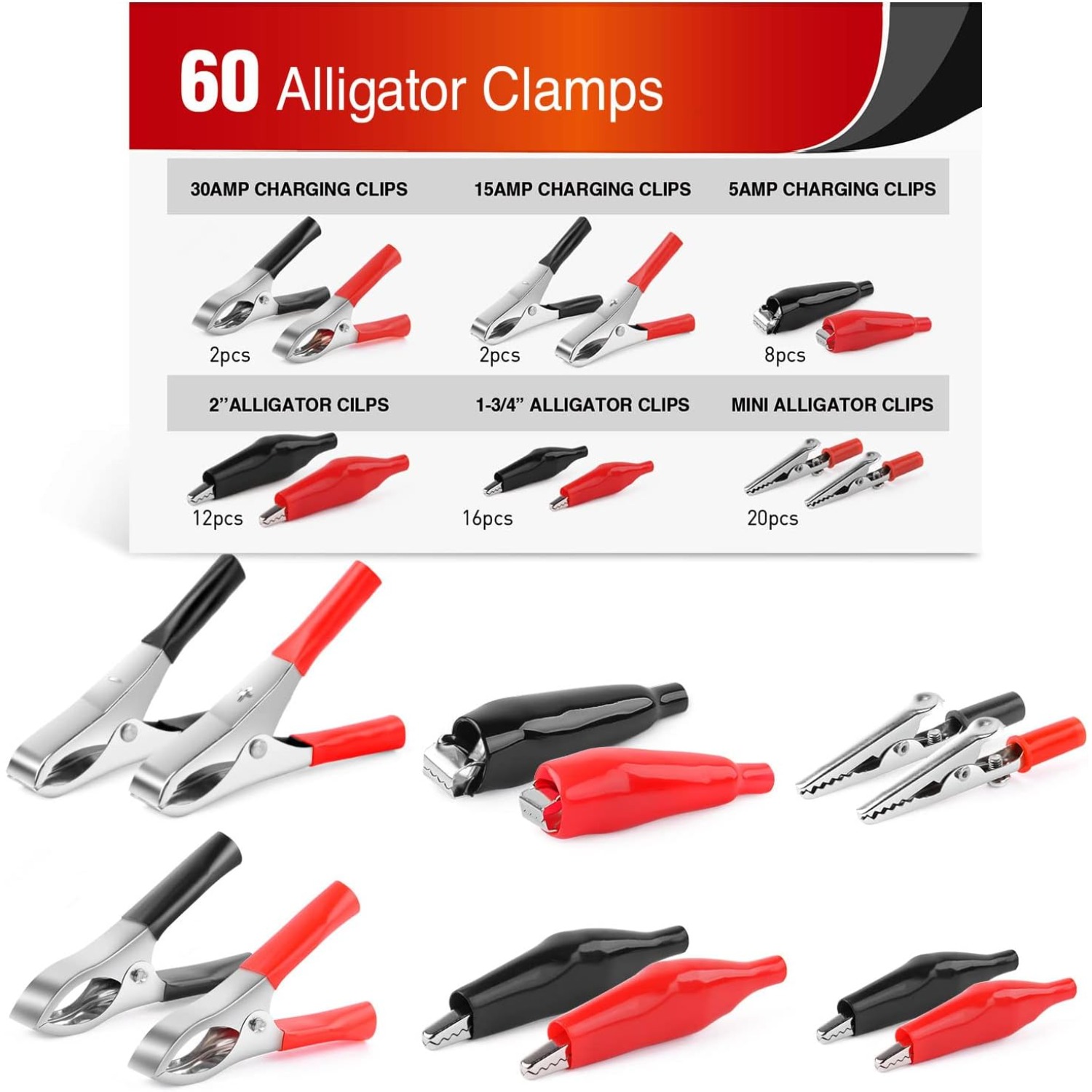 Diy Electronics Project Kit - Nilight 60PCS Alligator Clip Assortment Kit,