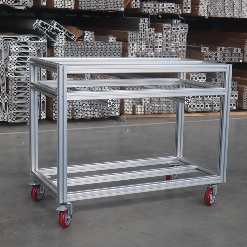Diy Electronics Rack - Industrial aluminum profile DIY trolley with