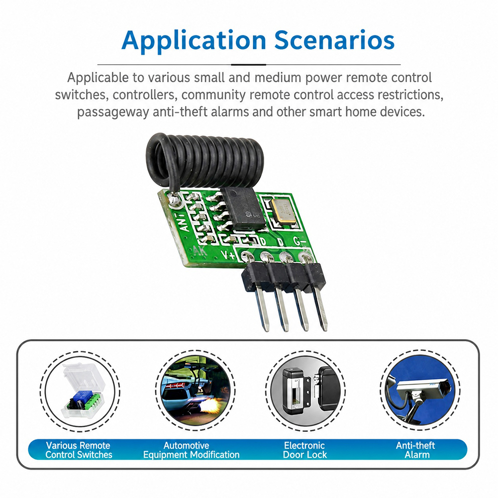 Rf 433Mhz Module - 315MHz/433MHz Superheterodyne RF Receiver Module 3.3V-5.5V