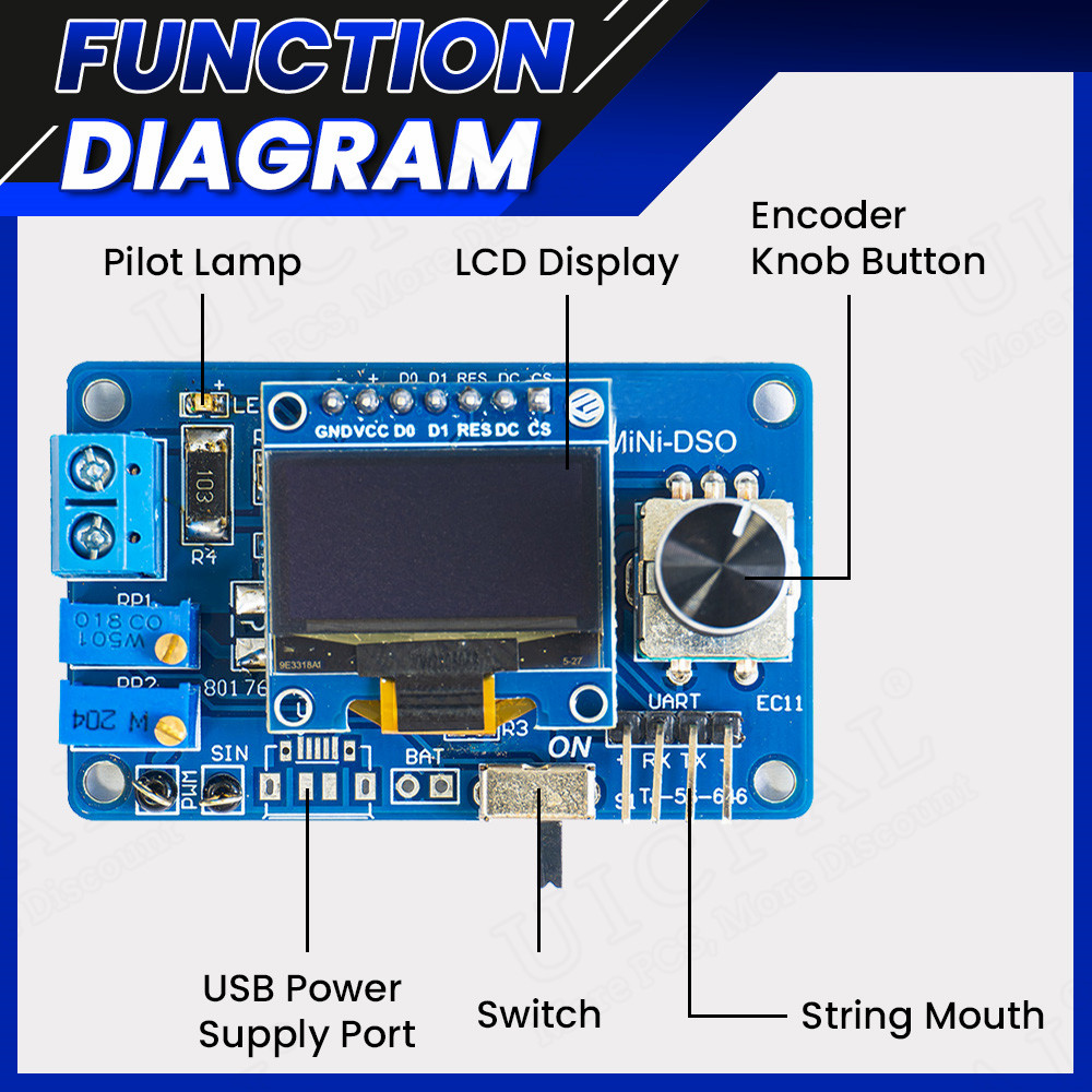 DIY Mini Digital Oscilloscope  - đánh giá và giá Oscilloscope Dso Mini
