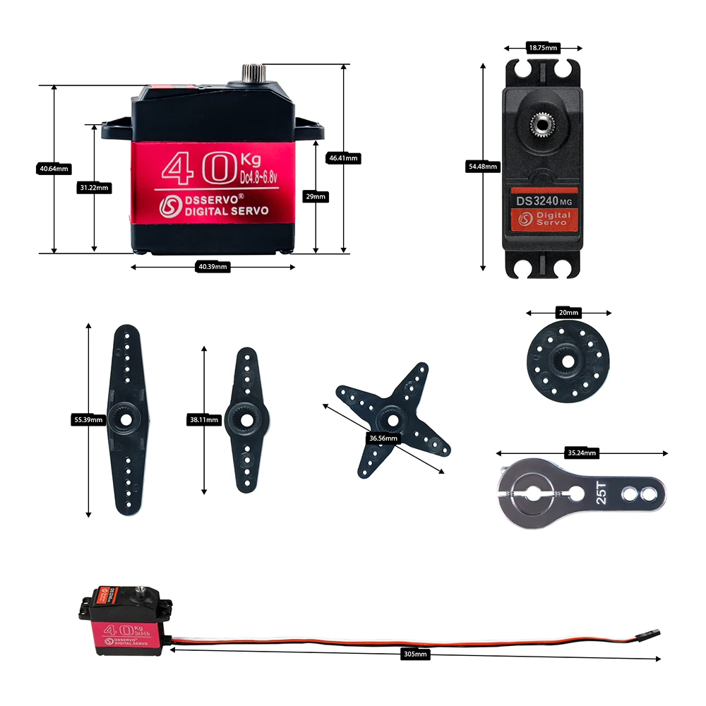 40KG Dsservo DS3240 Large Torq - đánh giá và giá Servo Motor Sg90