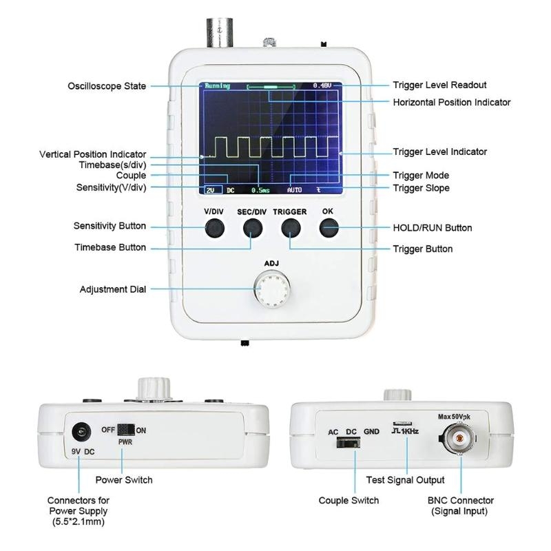 Bộ phân tích máy hiện sóng kỹ  - đánh giá và giá Oscilloscope Dso Mini