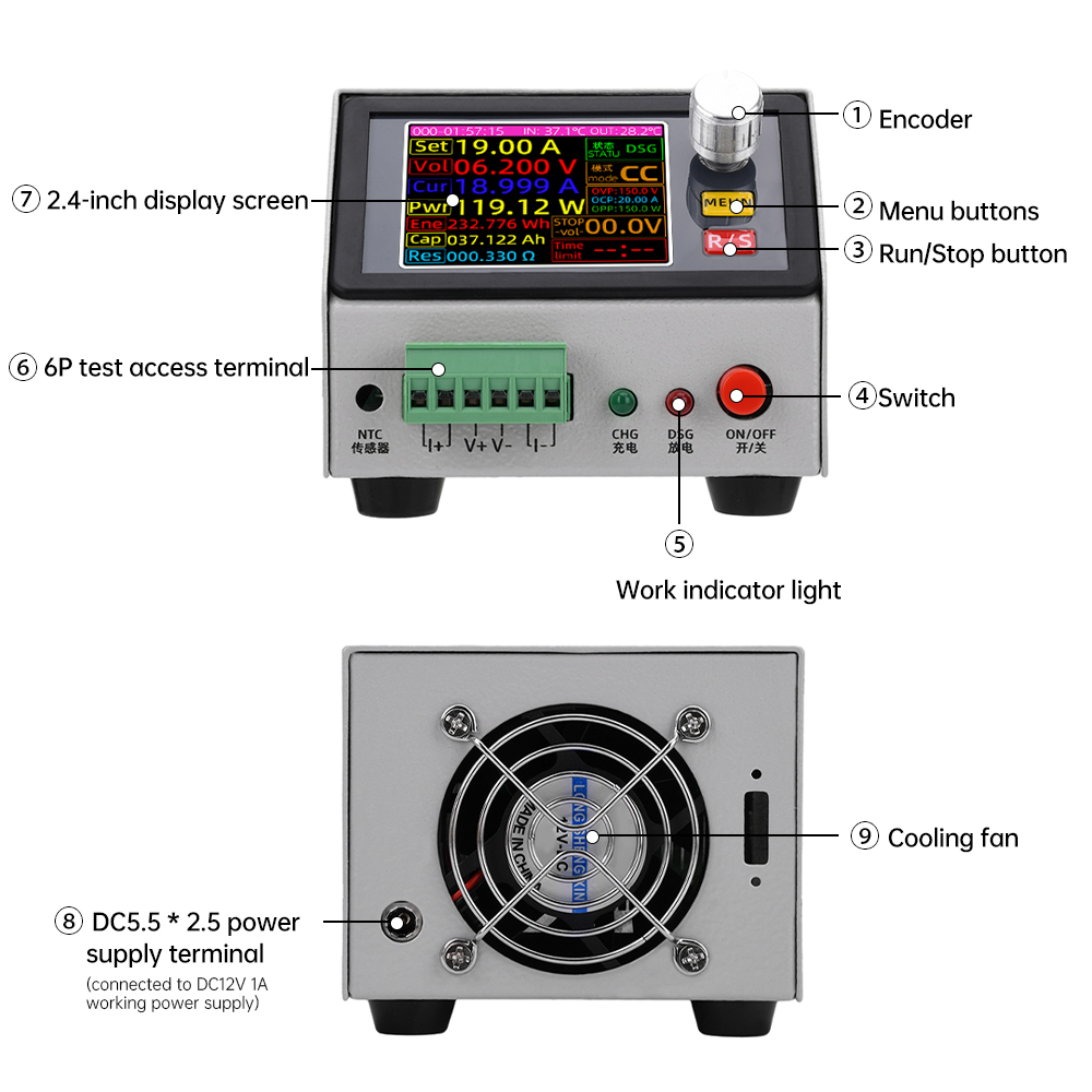 MDL150 DC 12V 2.4-inch Color S - đánh giá và giá Diy Electronic Load